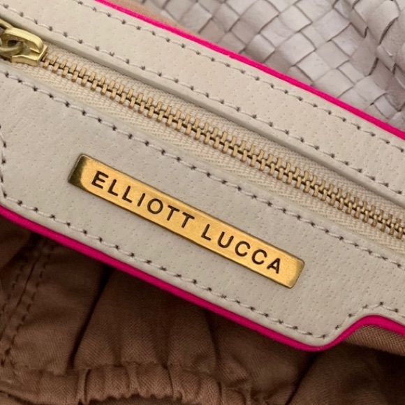 Elliot Lucca real leather woven handbag, perfect carry-all spring/summer… - Picture 6 of 8